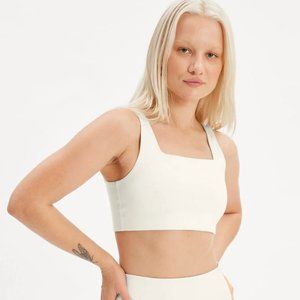 NWOT Girlfriend Collective Ivory Tommy Cropped Sport Bra M